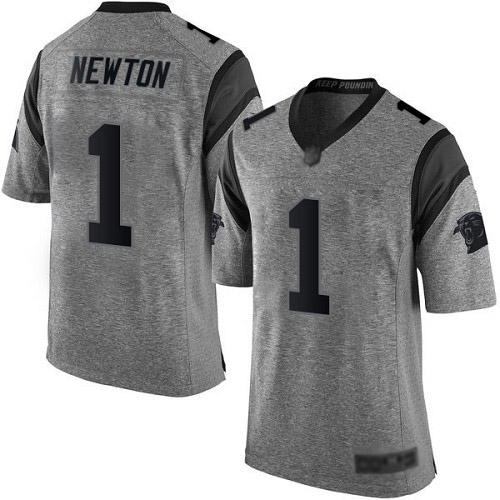 Carolina Panthers Limited Gray Men Cam Newton Jersey NFL Football #1 Gridiron->youth nfl jersey->Youth Jersey